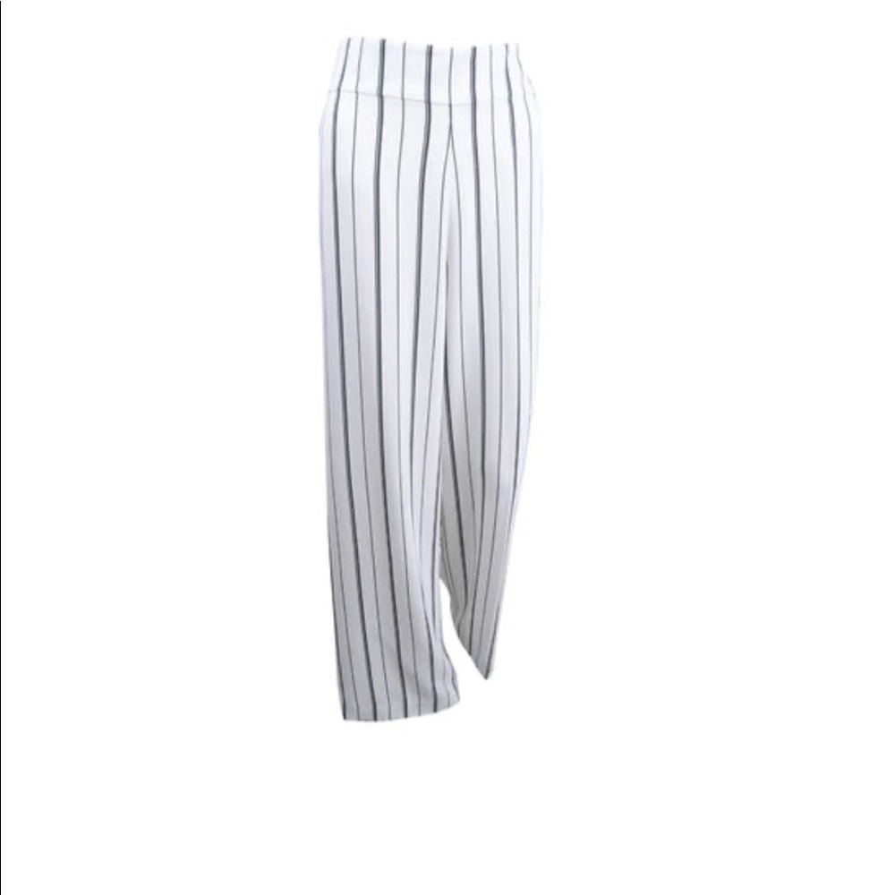 NINE WEST off white & black striped dress pants